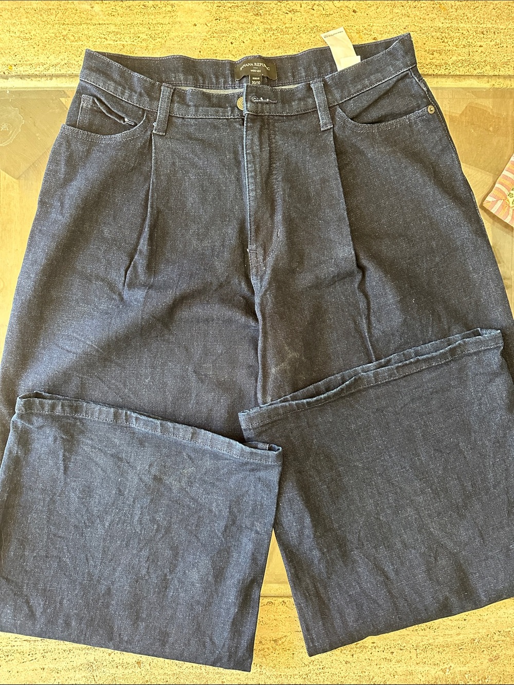 Banana Republic women Dark Indigo wide leg